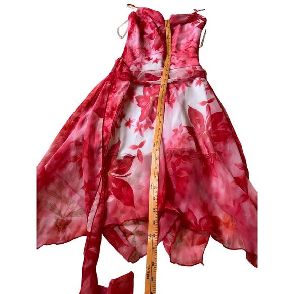 B. Smart Pink Floral Y2K Chiffon Dress - Picture 10 of 13